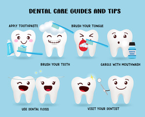 Infographic with dental care tips 