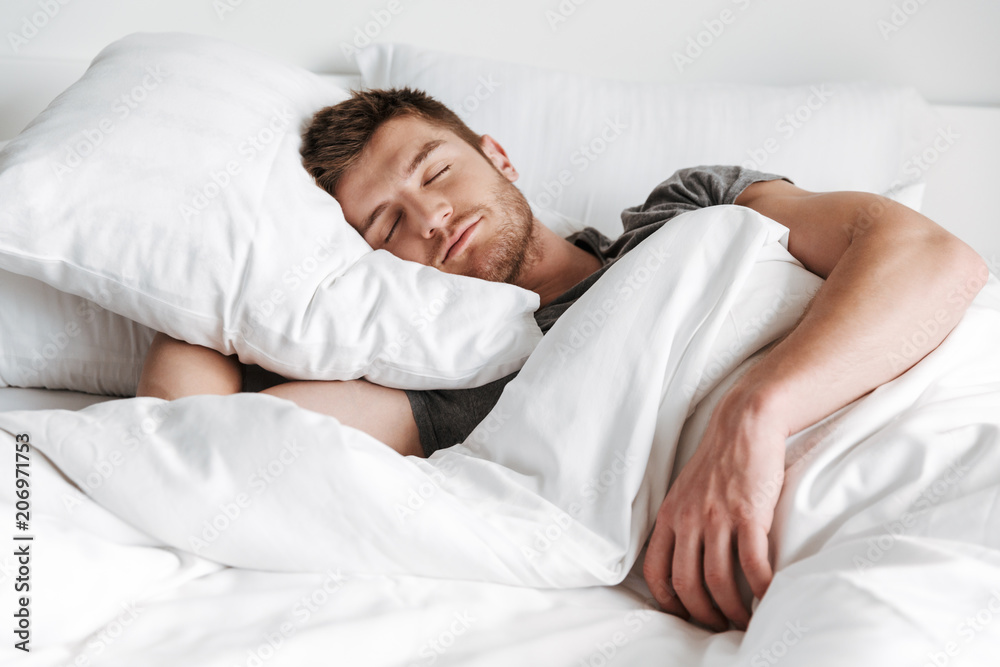 Man resting in bed